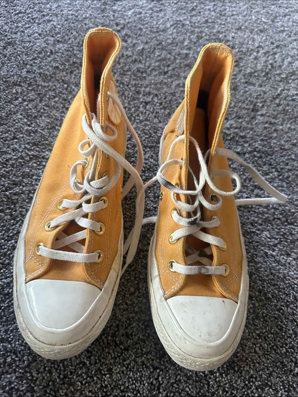 Converse All-Stars Unisex High-Top Canvas Sneakers in Mustard Yellow Daze